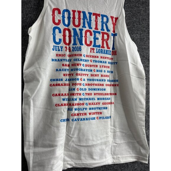 Country Concert Tank Top 2016 White Red Blue Ft. Loramie Ohio Size S - Picture 8 of 8
